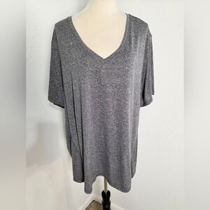 BCG Plus Gray V-Neck Workout Tee, Size 3X